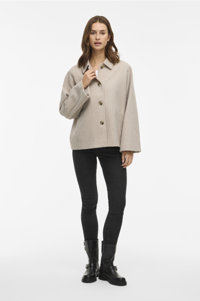 VICLAUDIA L/S JACKET- NOOS 14107786 Natural Melange